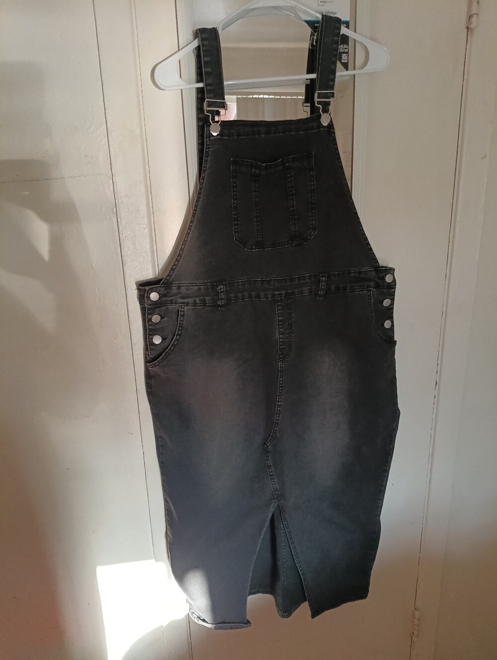 Shein Black Denim Maxi Overall Dress